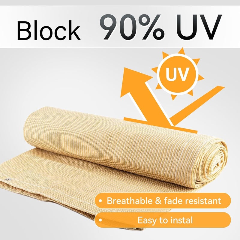 xihakey قماش ظل الشمس 90%، غطاء ظل برغولا 10X15 قدم، حلقات معززة، قماش ظل محمي من الأشعة فوق البنفسجية، شاشة خصوصية مثالية للبرغولا، الفناء، الحديقة، الشرفة، السطح وحدائق الفناء الخلفي - Image 2